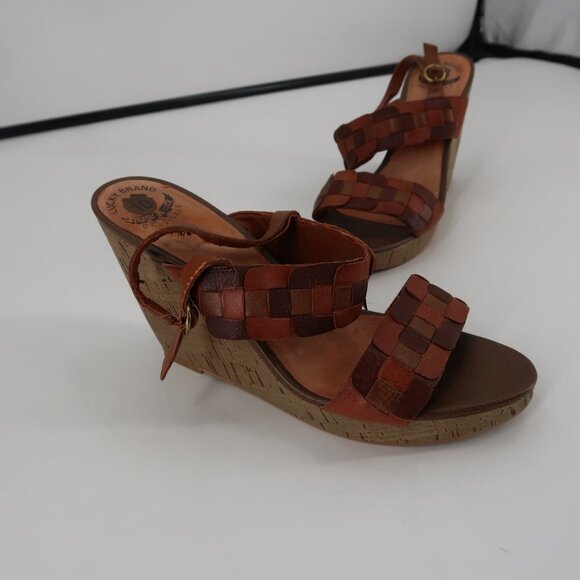 Lucky Brand Women's Carmel Weave Style Details Wedge Size 10 - Picture 3 of 11